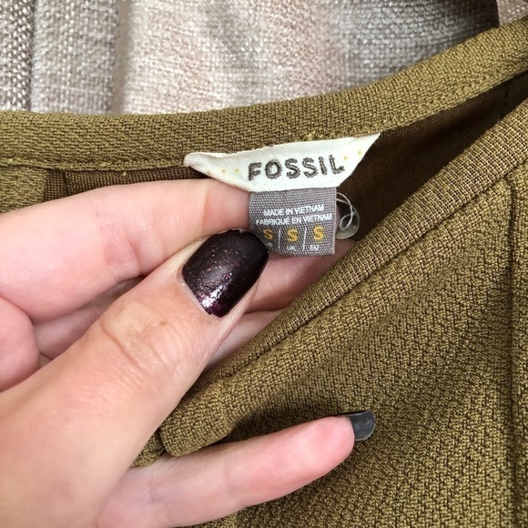 Fossil Olive GreenSeam Detail Mini Dress - Picture 7 of 12